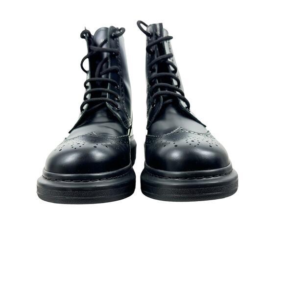 Alexander Mcqueen Hybrid Lace Up Borgue Wingtip Leather Boots Black Size 40E - Picture 3 of 10